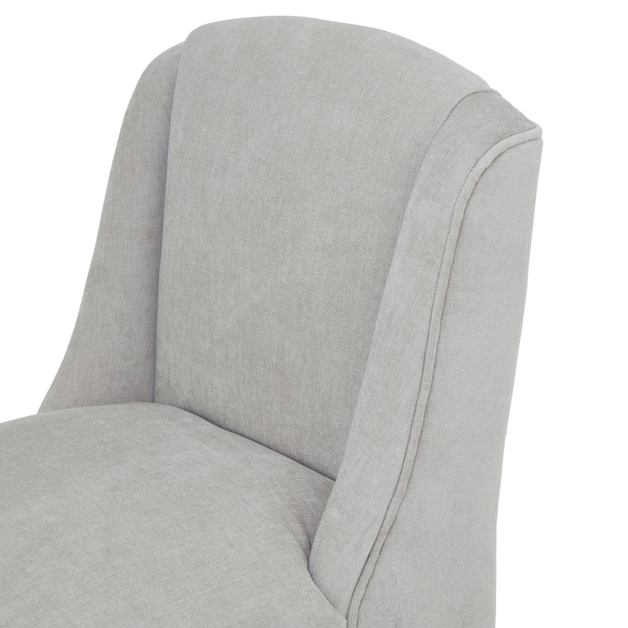 Compton grey barstool with woven fabric upholstery and solid rubberwood frame for modern dining spaces by Sostter at brixbailey.com