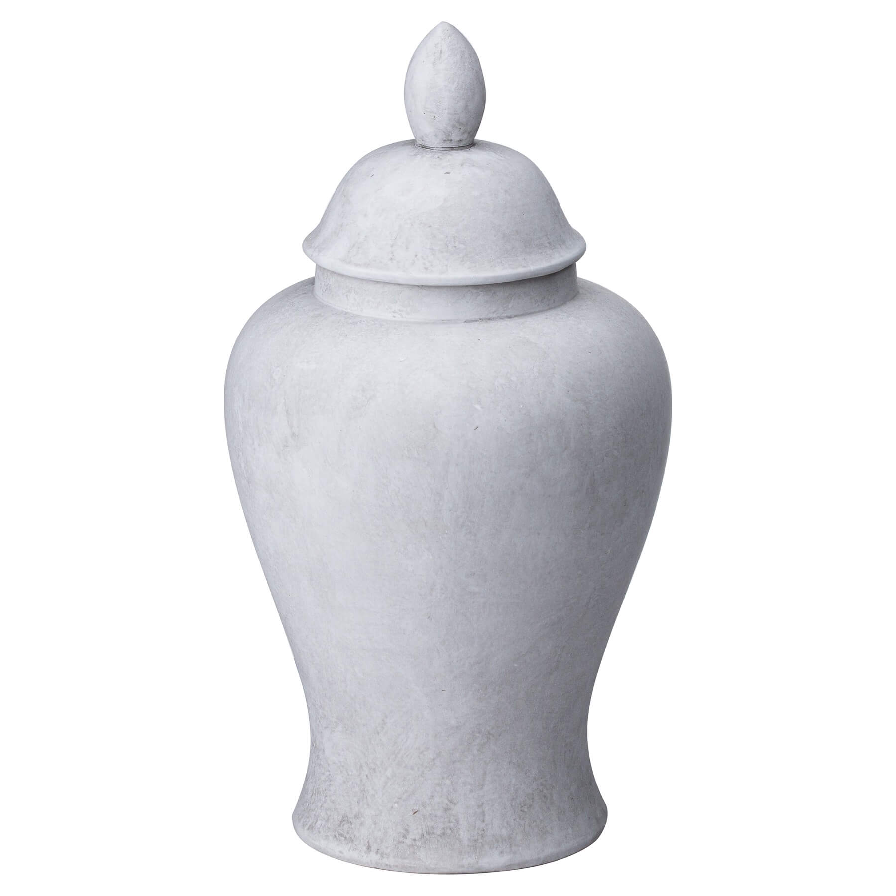 Hand-finished stone-textured ceramic ginger jar in neutral hue, 32cm tall with classic silhouette for home decor or floral display. by Sostter at brixbailey.com