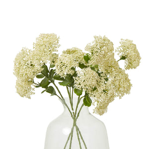 Cream Sedum Spray faux succulent with realistic clustered blooms, soft cream plastic floral decor, 58cm tall by sostter at brixbailey.com