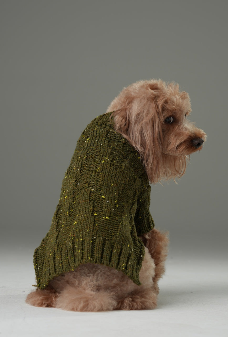 Glacier Pet Sweater in Olive Green