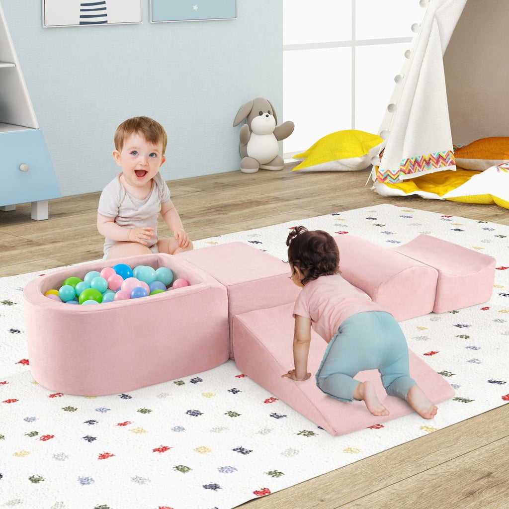 5 Piece Soft Climb and Crawl Playset with Ball Pit