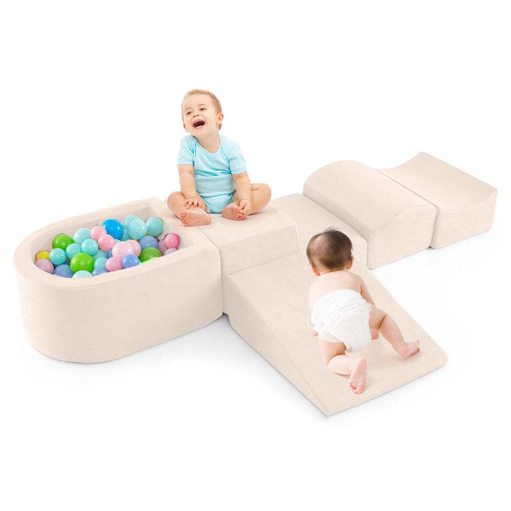 5 Piece Soft Climb and Crawl Playset with Ball Pit