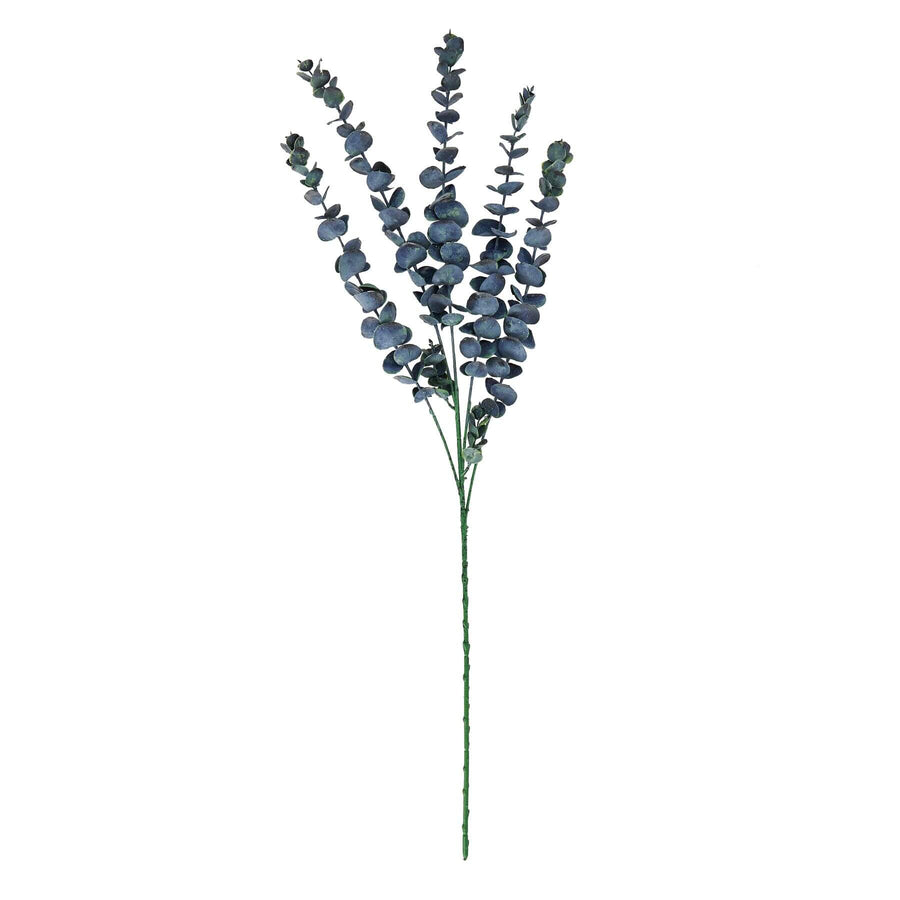 Blue eucalyptus stem, 31-inch artificial floral decor for vases or centerpieces, lifelike plastic foliage by Sostter at brixbailey.com