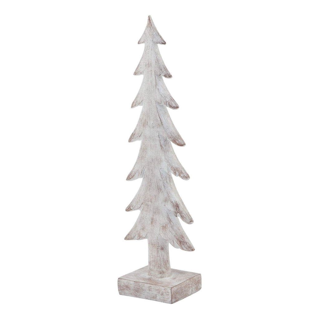 Hand-sculpted Nordic winter tree with snow-dusted branches, textured resin bark, and lifelike foliage, 39cm tall. by Sostter at brixbailey.com