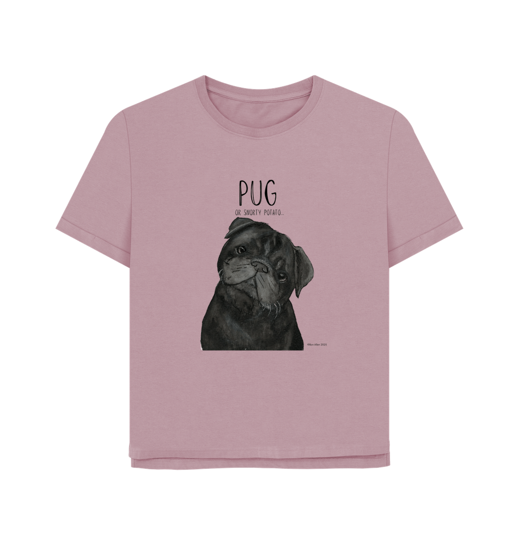 Snorty Potato Women’s Relaxed Fit Tee – Pug Life, Comfier Than Ever!