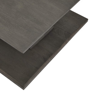 Handcrafted Lucia coffee table in solid acacia wood with chunky modern design and deep grey stain by RoomLondon at brixbailey.com