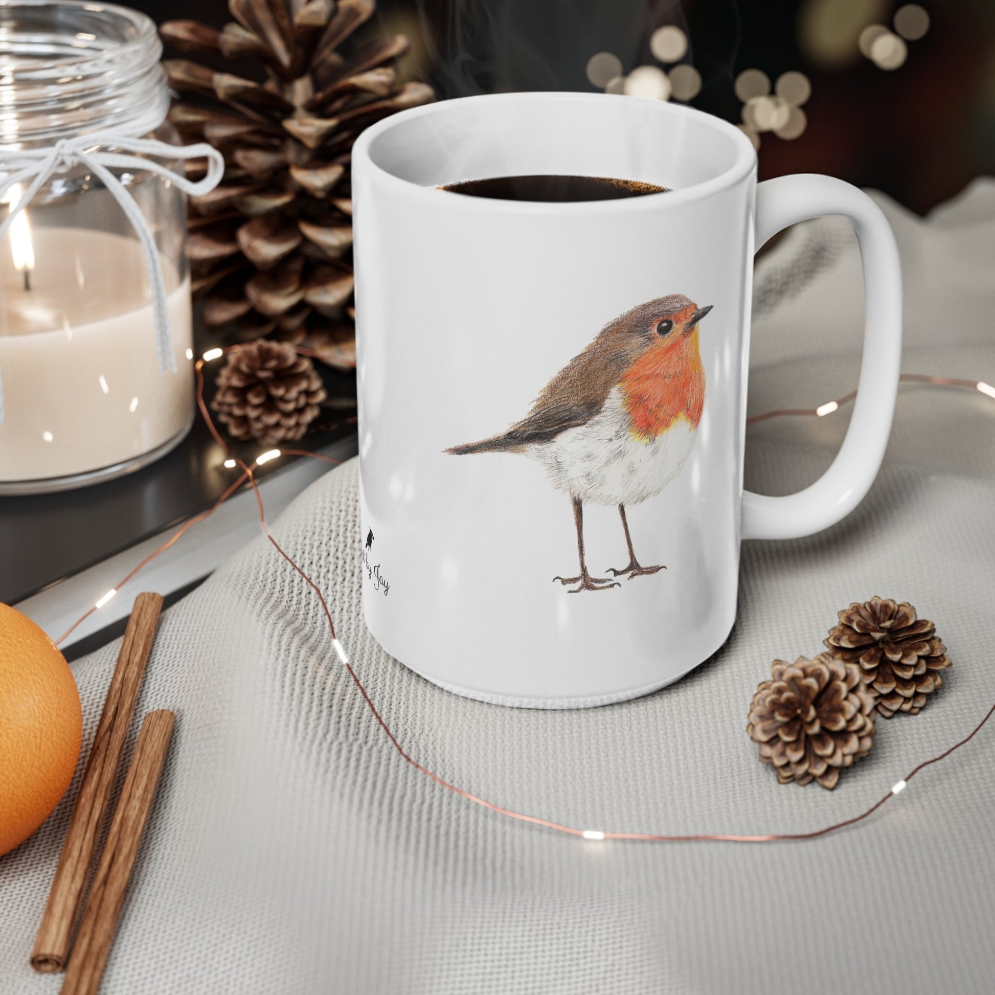 Robin Bird Mug – Ceramic Wildlife Coffee Cup