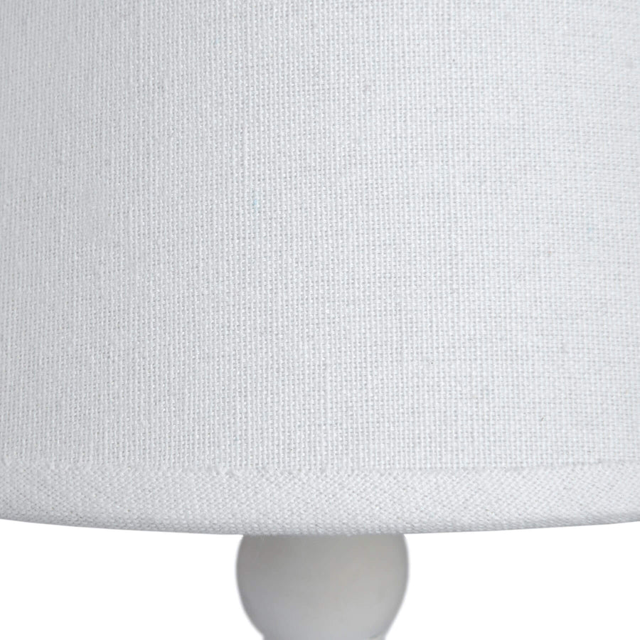 Symi Table Lamp with handcrafted distressed wood finish, natural white color, 45cm height, minimalist lighting for home decor by Sostter at brixbailey.com