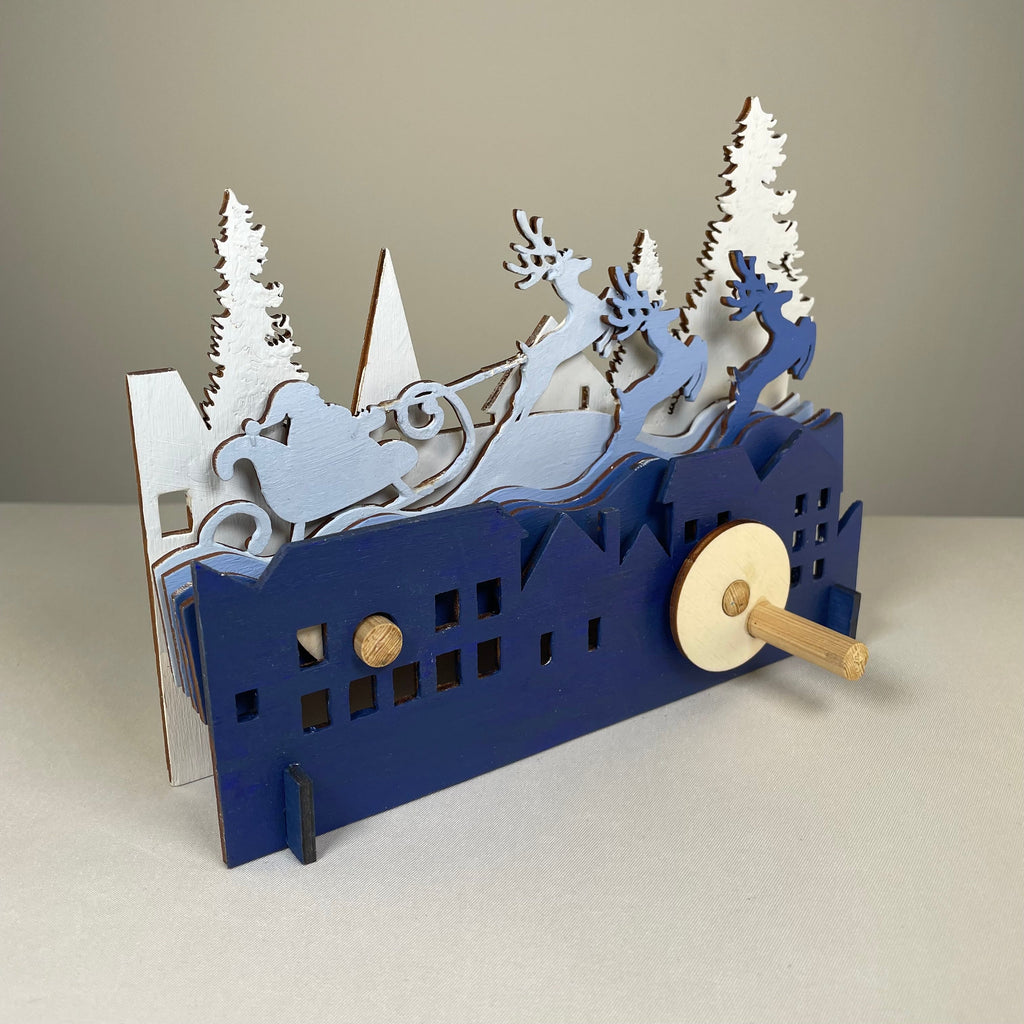 Mechanical Santa Sleigh Model - Flatpack Model Kit by Curious Rabbit ®