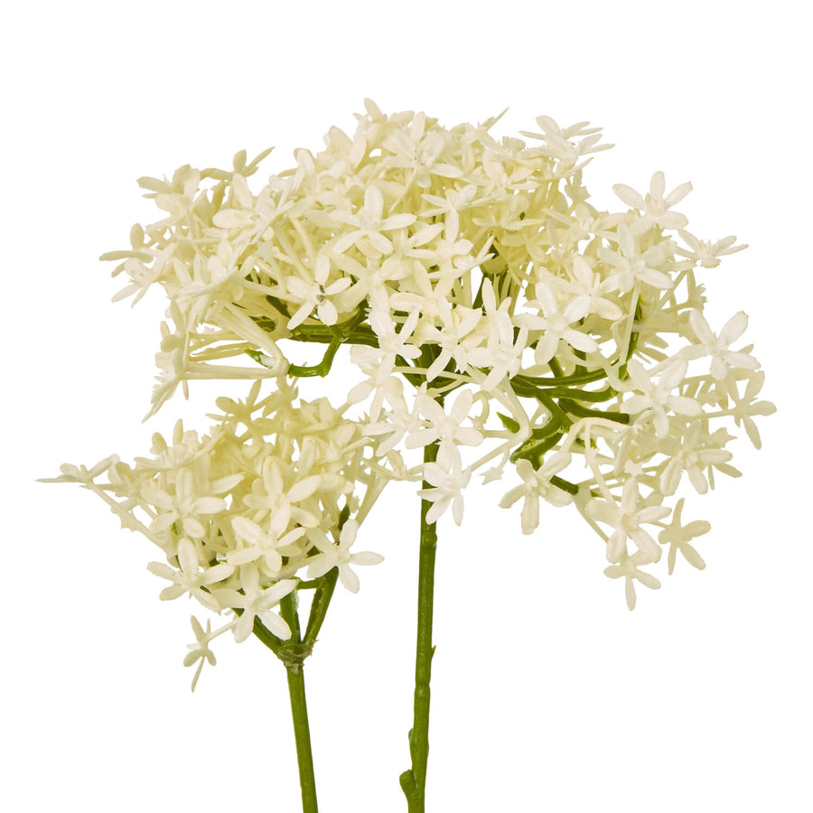 Cream Crown Hydrangea stem, lifelike faux floral with soft white petals, 28-inch artificial flower for home decor by Sostter at brixbailey.com