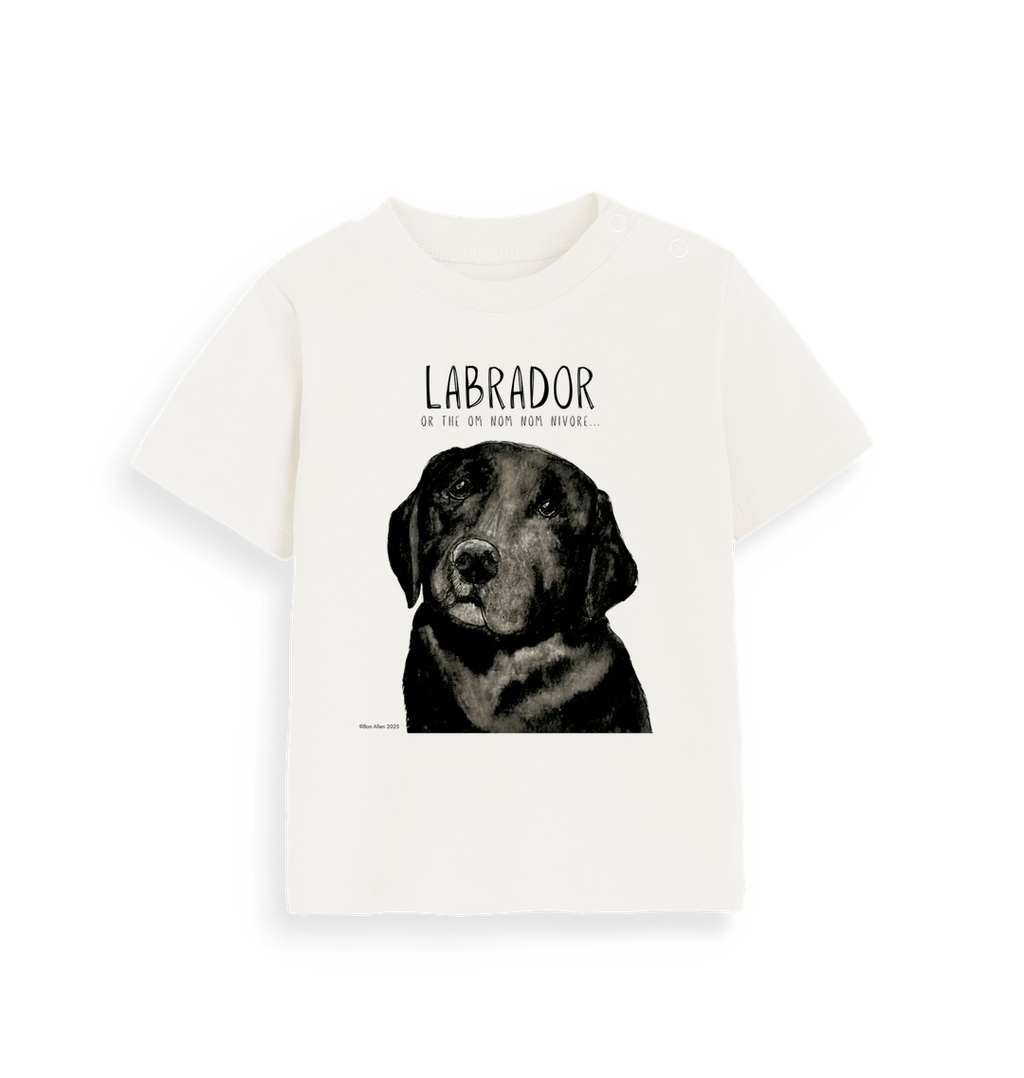 Tiny Tummy, Big Appetite – Baby’s First Black Labrador Tee