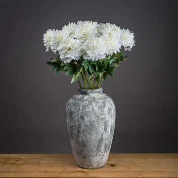 Handcrafted white peony artificial flower with layered petals and realistic texture, perfect for wedding arrangements. by Sostter at brixbailey.com