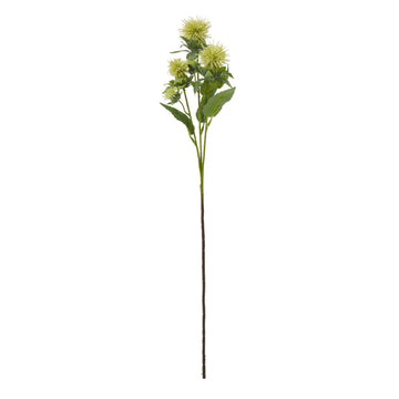 Yellow safflower spray with green foliage, 57cm artificial floral arrangement for home decor by Sostter at brixbailey.com