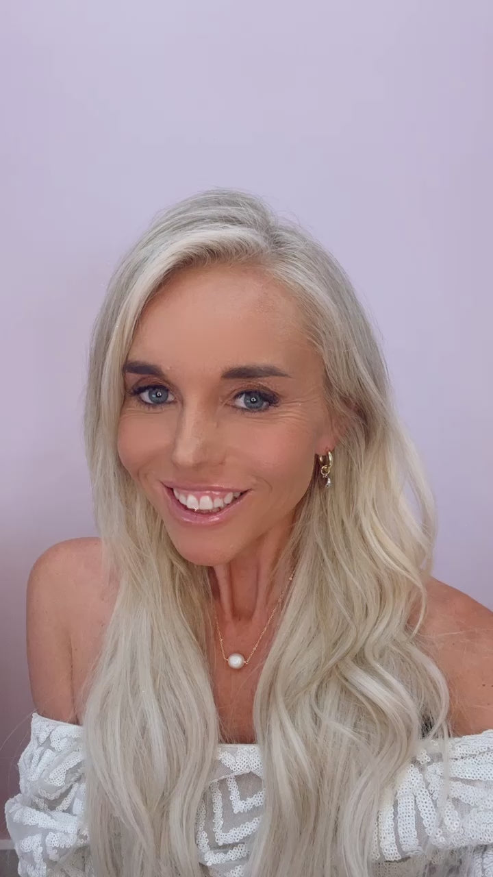 Gold Hoop Earrings with Silver Hearts