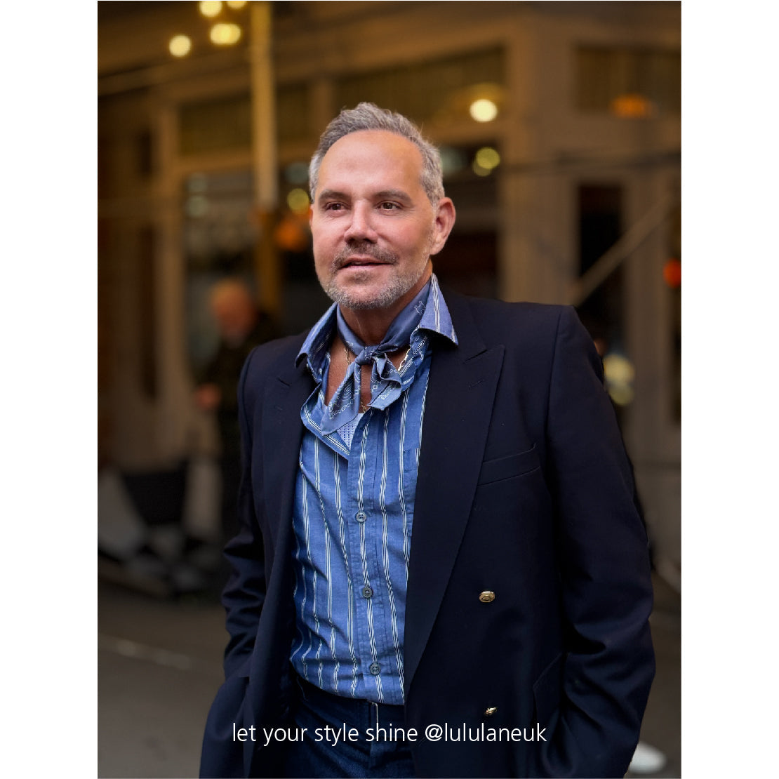 Indian Red & Dusty Blue Heritage Paisley Silk Scarf - 53cm Hand-rolled Men's Neckerchief