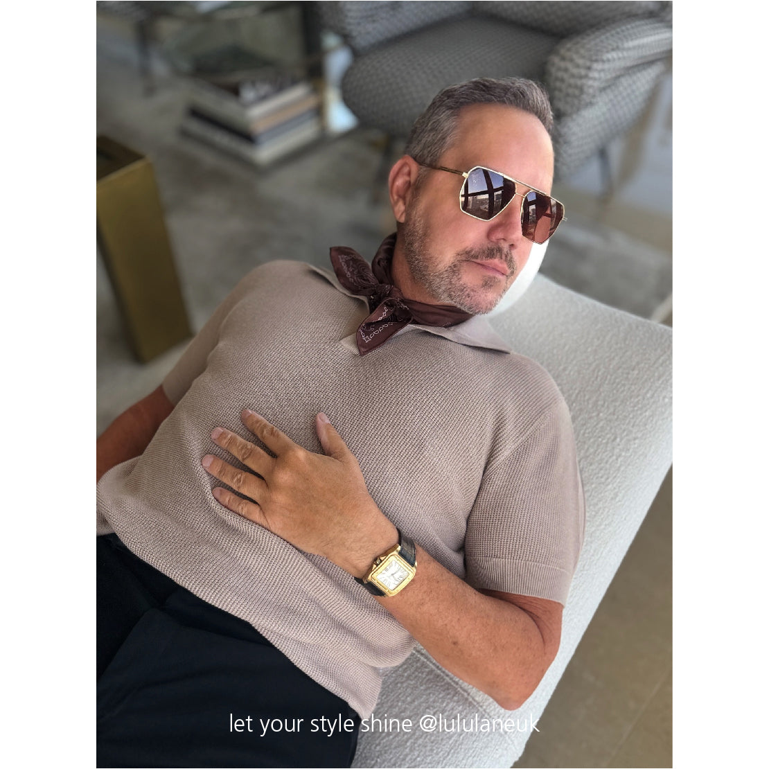 Indian Red & Dusty Blue Heritage Paisley Silk Scarf - 53cm Hand-rolled Men's Neckerchief