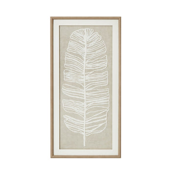 White feather wall art in beaded earthy brown frame, elegant neutral decor for coastal or boho interiors by Sostter at brixbailey.com