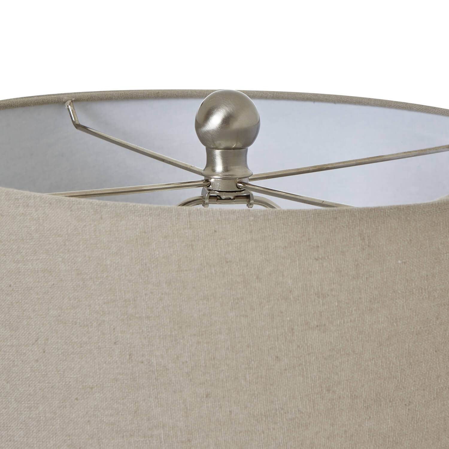 Handcrafted ceramic table lamp with ribbed earthy green base and neutral linen shade, 62cm tall, ambient lighting by Sostter at brixbailey.com