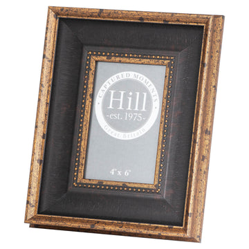 Black antique gold beaded 4x6 photo frame with intricate detailing on wood, elegant home decor gift.by Sostter at brixbailey.com