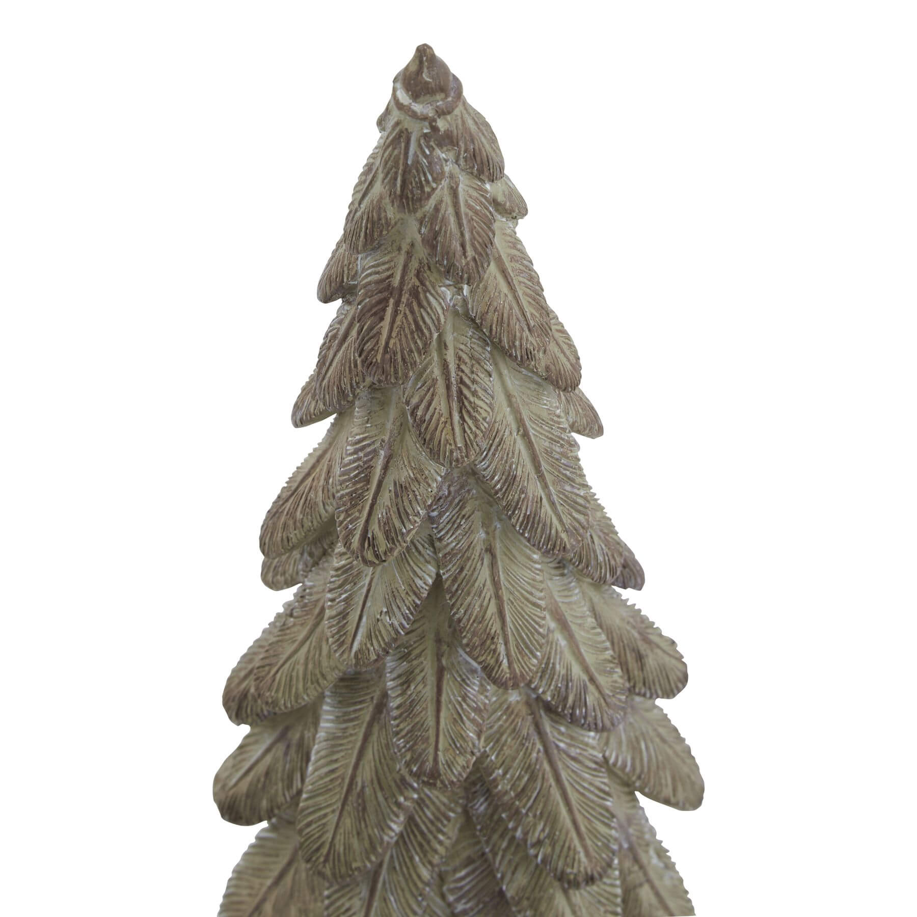 Handcrafted spruce sculpture in warm brown resin, 24cm tall, with lifelike branches and natural wood finish. by Sostter at brixbailey.com