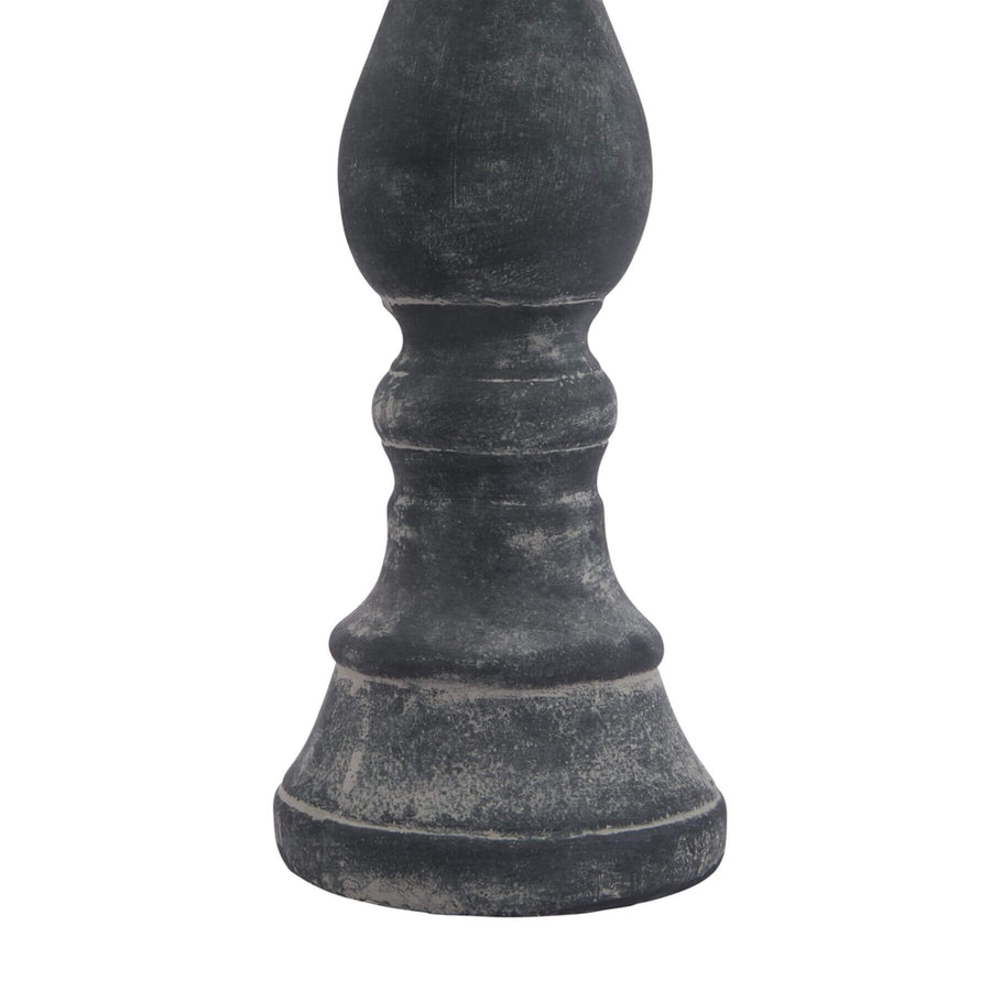 Grey ceramic column candle holder with matte glaze, 40cm tall, inspired by classical architecture by Hill Interiors at brixbailey.com