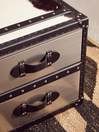 Kensington Townhouse Black And White Genuine Cowhide Coffee Table