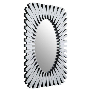 Jade Silver Rectangular Sunburst Wall Mirror