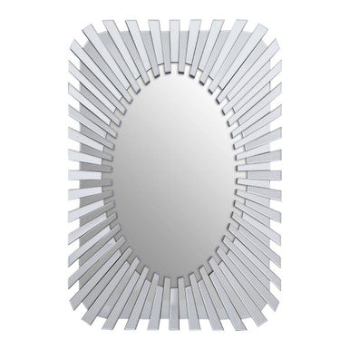Jade Silver Rectangular Sunburst Wall Mirror