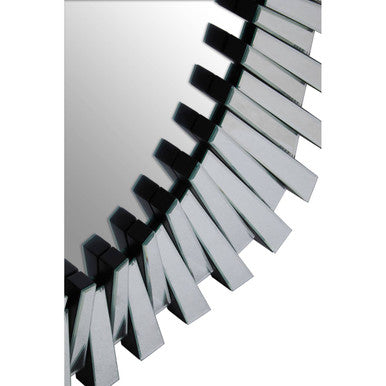 Jade Silver Rectangular Sunburst Wall Mirror