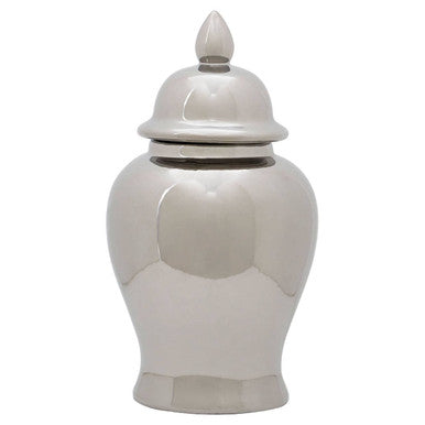 Large Ceramic Silver Jar
