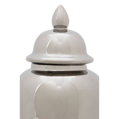 Large Ceramic Silver Jar