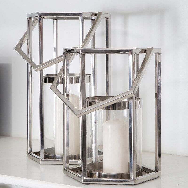 Large Silver Hexagonal Lantern