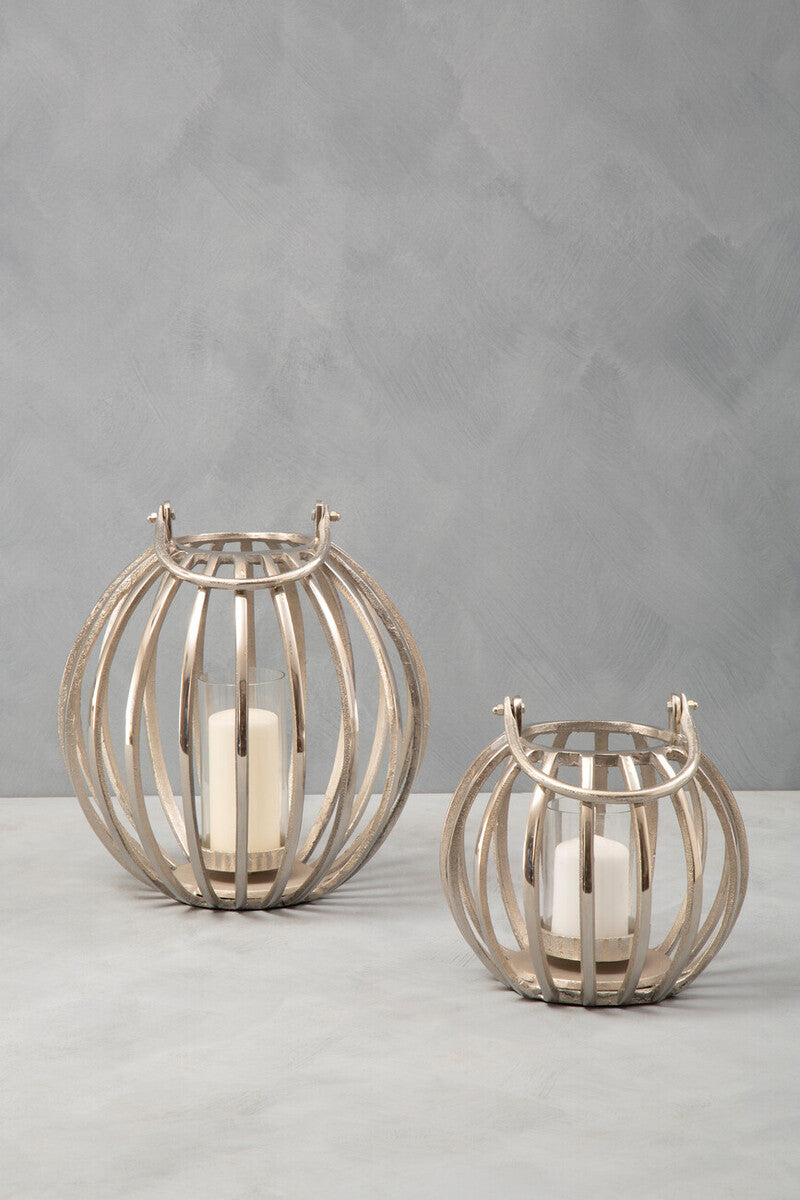 Large Silver Finish Lantern