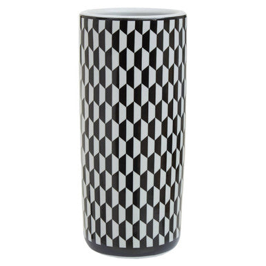 Black and White Geometric Ceramic Umbrella Stand