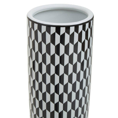 Black and White Geometric Ceramic Umbrella Stand