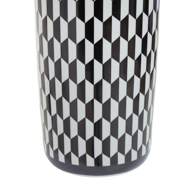 Black and White Geometric Ceramic Umbrella Stand