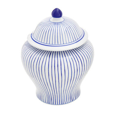 Damson Small White And Blue Ceramic Jar