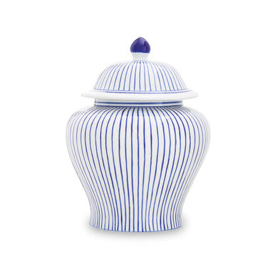 Damson Small White And Blue Ceramic Jar
