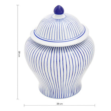 Damson Small White And Blue Ceramic Jar