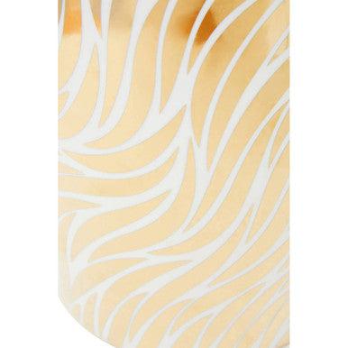 Doria Large White And Gold Finish Ceramic Jar
