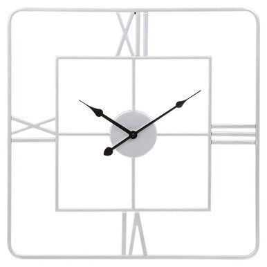 Large Silver Square Wall Clock