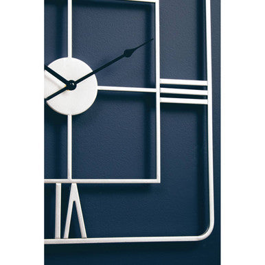 Large Silver Square Wall Clock