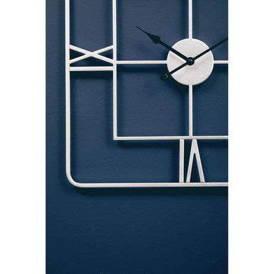 Large Silver Square Wall Clock