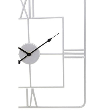 Large Silver Square Wall Clock