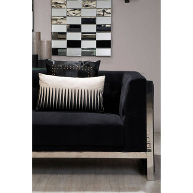 Hampstead Leather Effect and Linen Natural Cushion