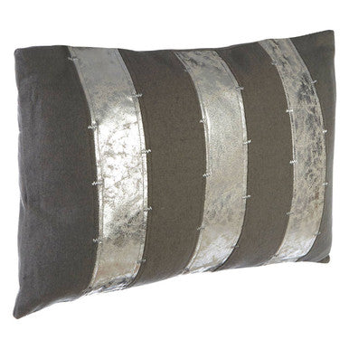 Kensington Grey and Silver Striped Cushion