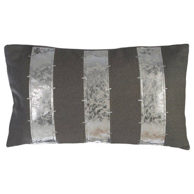 Kensington Grey and Silver Striped Cushion