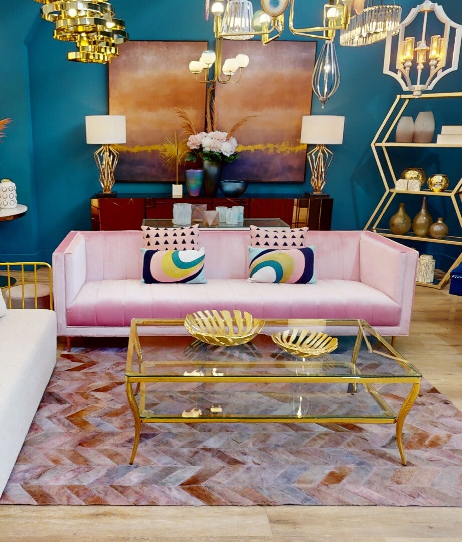 Curved Stripes Cushion in Vibrant Embroidered Cotton