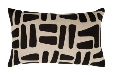Bosie Ozella Natural And Black Rectangular Cushion