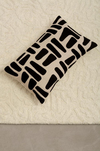 Bosie Ozella Natural And Black Rectangular Cushion